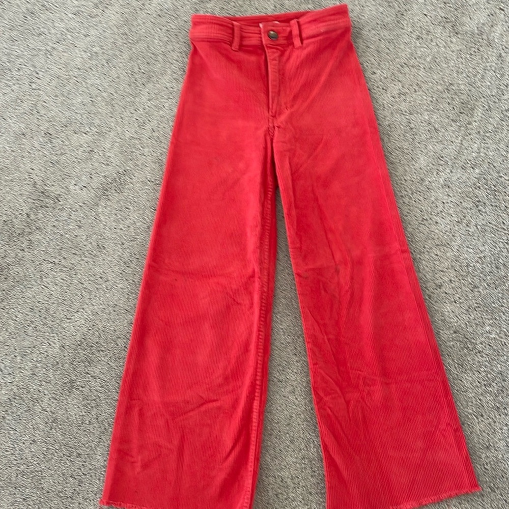 BILLABONG FREE FALL PANTS - red corduroy - holiday outfits - christmas - size 24